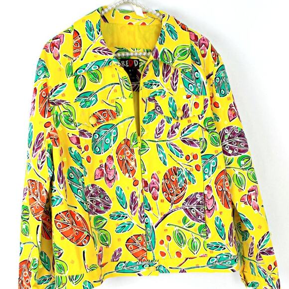 REDD Jeans Vintage Psychedelic New Wave Jacket Bright Sequins Size 8 - Picture 1 of 11